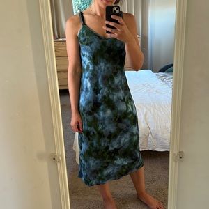 Tie dye silky dress